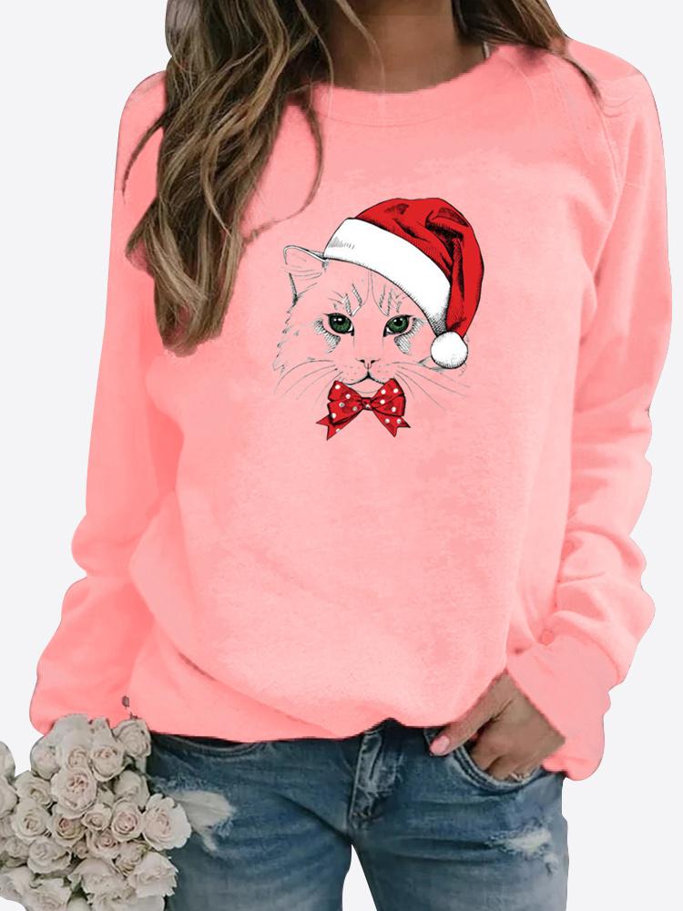 Женская осенне-зимняя одежда, повседневная толстовка с принтом, топы с длинными рукавами, футболка, женский пуловер с круглым вырезом, блузка