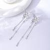 Silver Needle Fairy Butterfly Tassel Earrings - Fresh & Sweet Pleated Diamond Chain Style