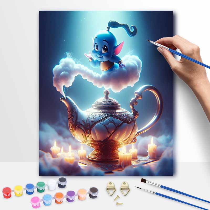 Disney Волшебный чайник Джинн Наборы для рисования маслом своими руками Ручная роспись Декор для дома Поделки Идеи подарков для взрослых Набор холстов для настенной живописи