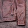 Chinese Size Vintage Genuine Leather Jacket Men Real Cowhide Suit Jacket Bomber Jacket