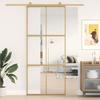 VidaXL Gold Sliding Door 90x205 Cm Clear ESG Glass and Aluminium 155155