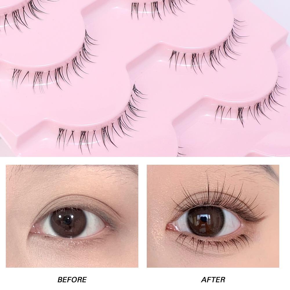 5pairs Transparent Stems Lower Eyelashes Whole Pair One-piece Fake Lashes Eyelash Extension  Beauty