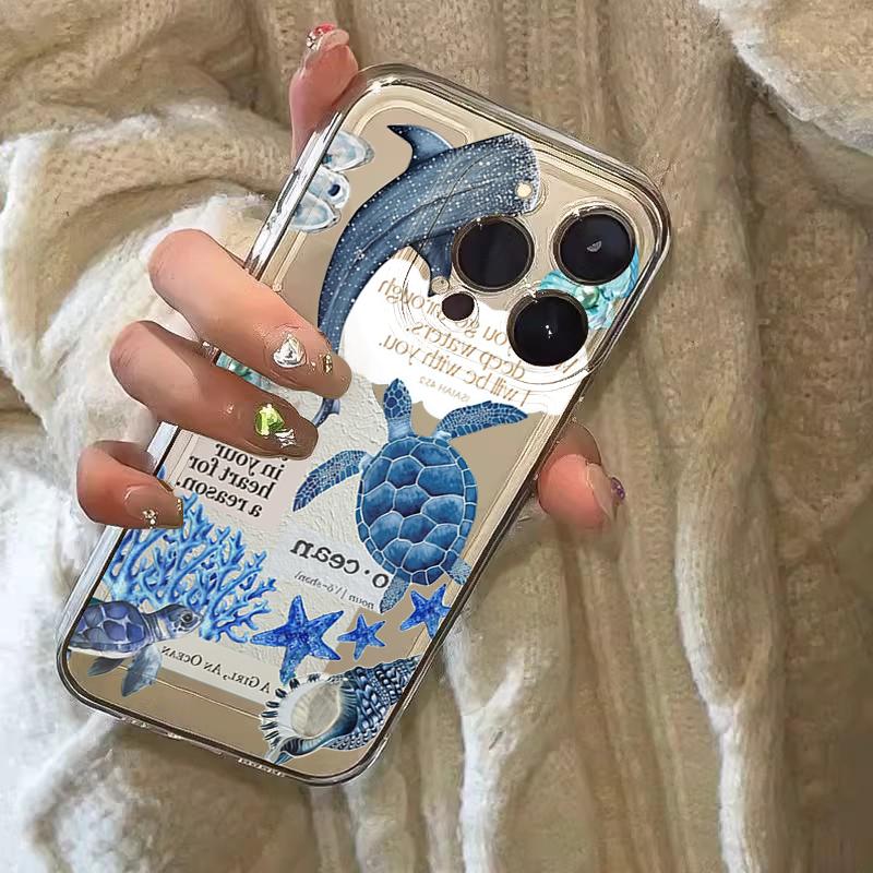 Прозрачный чехол для телефона с летним узором «Морская жизнь» для Samsung Galaxy S26 Ultra S25 S24 S23 S21 Plus FE A56 A55 A54 A36 A34 A35