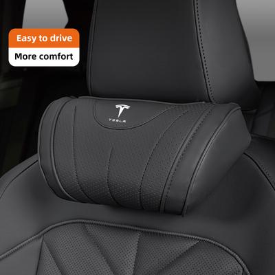 Автомобильная подушка для шеи Кожаная Дышащая Мягкая Аксессуары для подголовника Для X Cybertruck Highland Juguete Model 3 Y Roadster S Coil