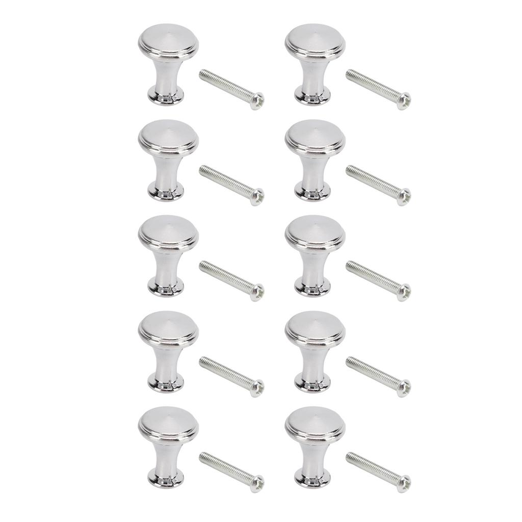 10 наборов ручек с одним отверстием 20x25 мм Замена Одиночное отверстие Ящик Шкаф Круглая ручка Декорация Серебристый Белый