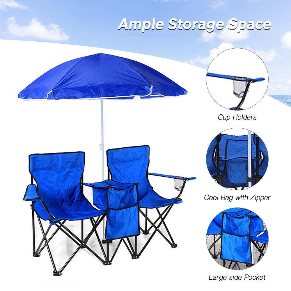Складной стул, складной портативный стул для кемпинга, пляжа, лужайки и навеса, мешок для льда для двоих