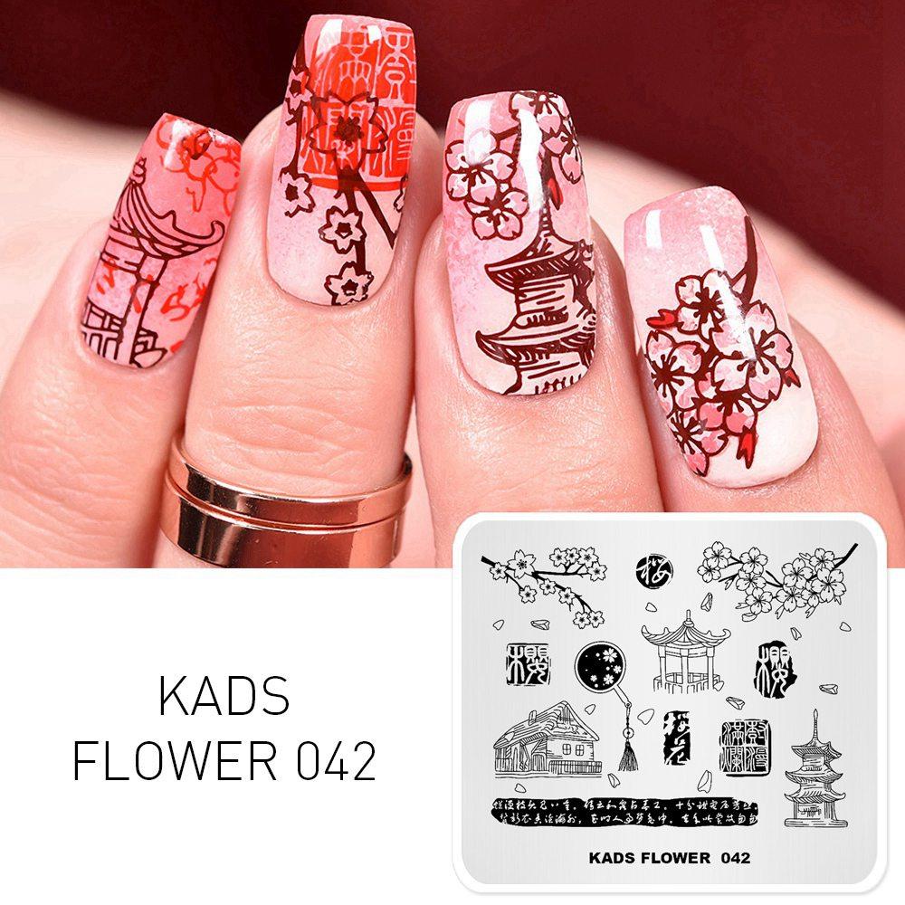 kads 53 Flower Series Nail Stamping Plates DIY Manicure Stamping Plate for Nail Art Template Nail Art Stamp Plates