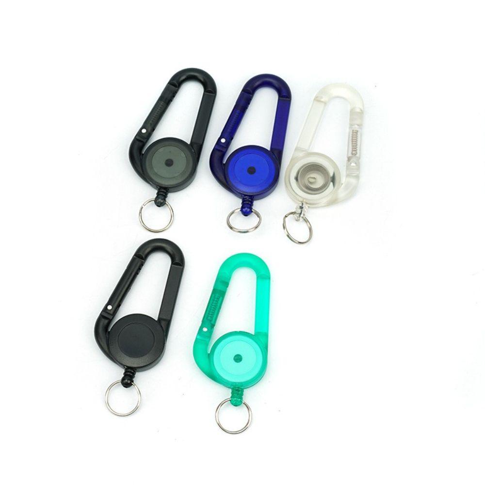 Card Holder Outdoor Telescopic Carabiner Keychain Badge Holder Badge Reel Clip Easy Pull Buckle