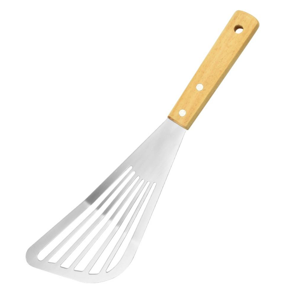 Stainless Steel Fish Spatula with Wooden Handle Kitchen Cooking Utensils Kitchen Tools