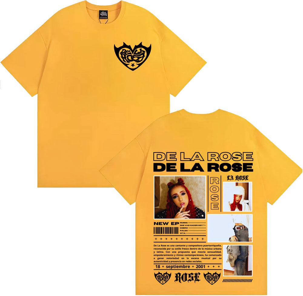 Singer Dela Rose Album Tour 2025 Cover T-shirts Men Women Clothing Oversized Retro Hip Hop T Shirt Casual Short Sleeve Tee Shirt