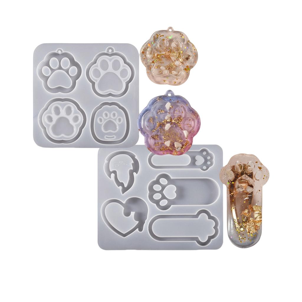 Силиконовая форма для кулона «Кошачьи лапки», жидкий песок, брелок, аксессуары, формы для эпоксидной смолы, ювелирные изделия для любителей рукоделия