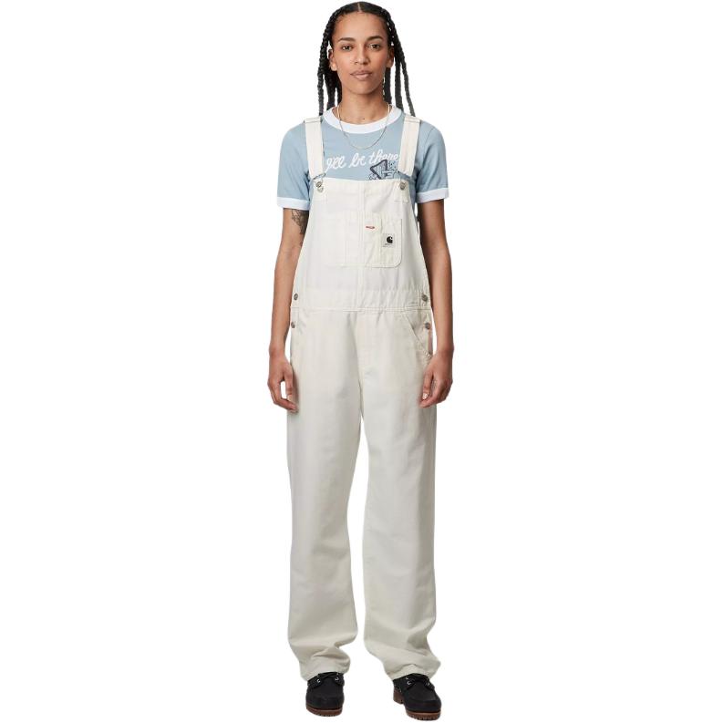 Carhartt WIP Ss24 Женский комбинезон с нагрудником Прямой женский комбинезон Белый I032965-D6-02