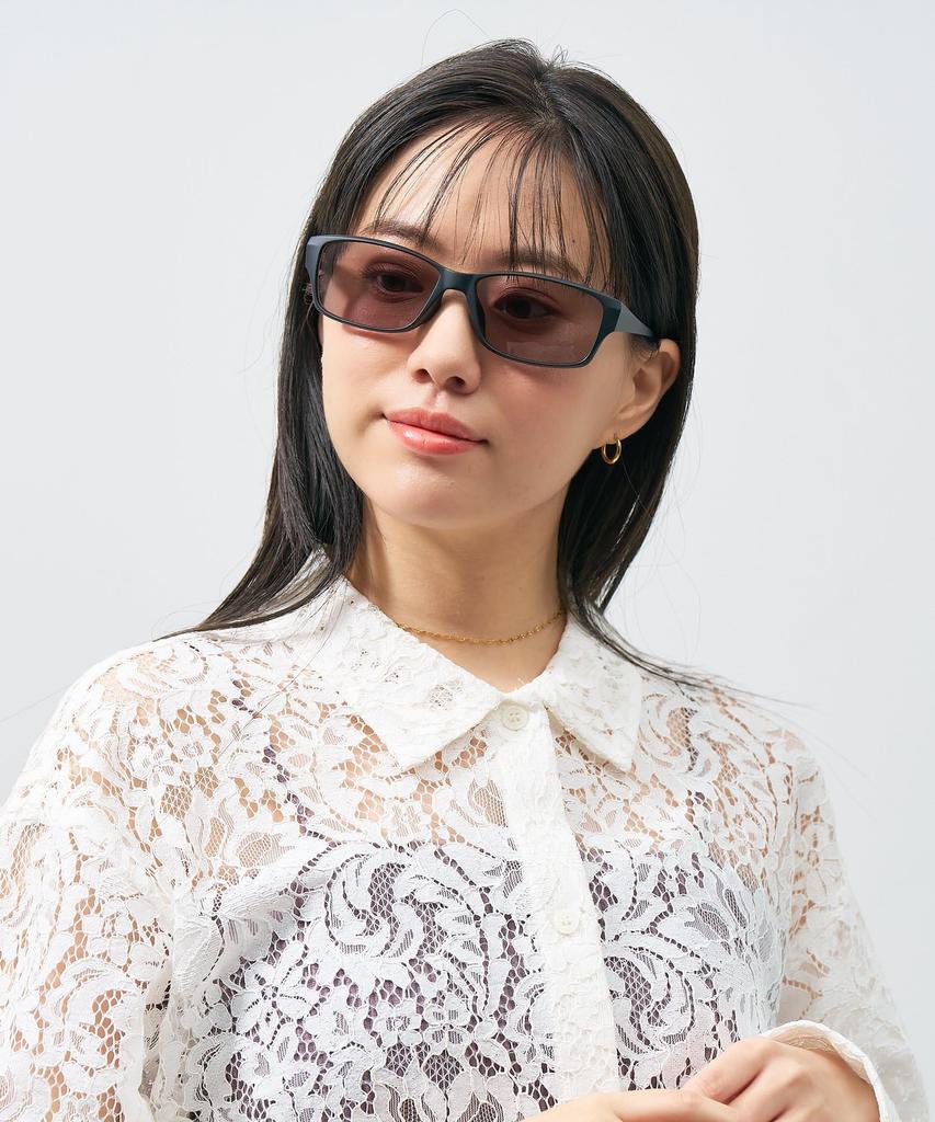 [Zoff] Очки от солнца SUNCUT UV 100% CUT Горизонтальные солнцезащитные очки в стиле Веллингтон Цветные линзы, толстая оправа Стильные, защита от УФ, унисекс, для спорта (черный
