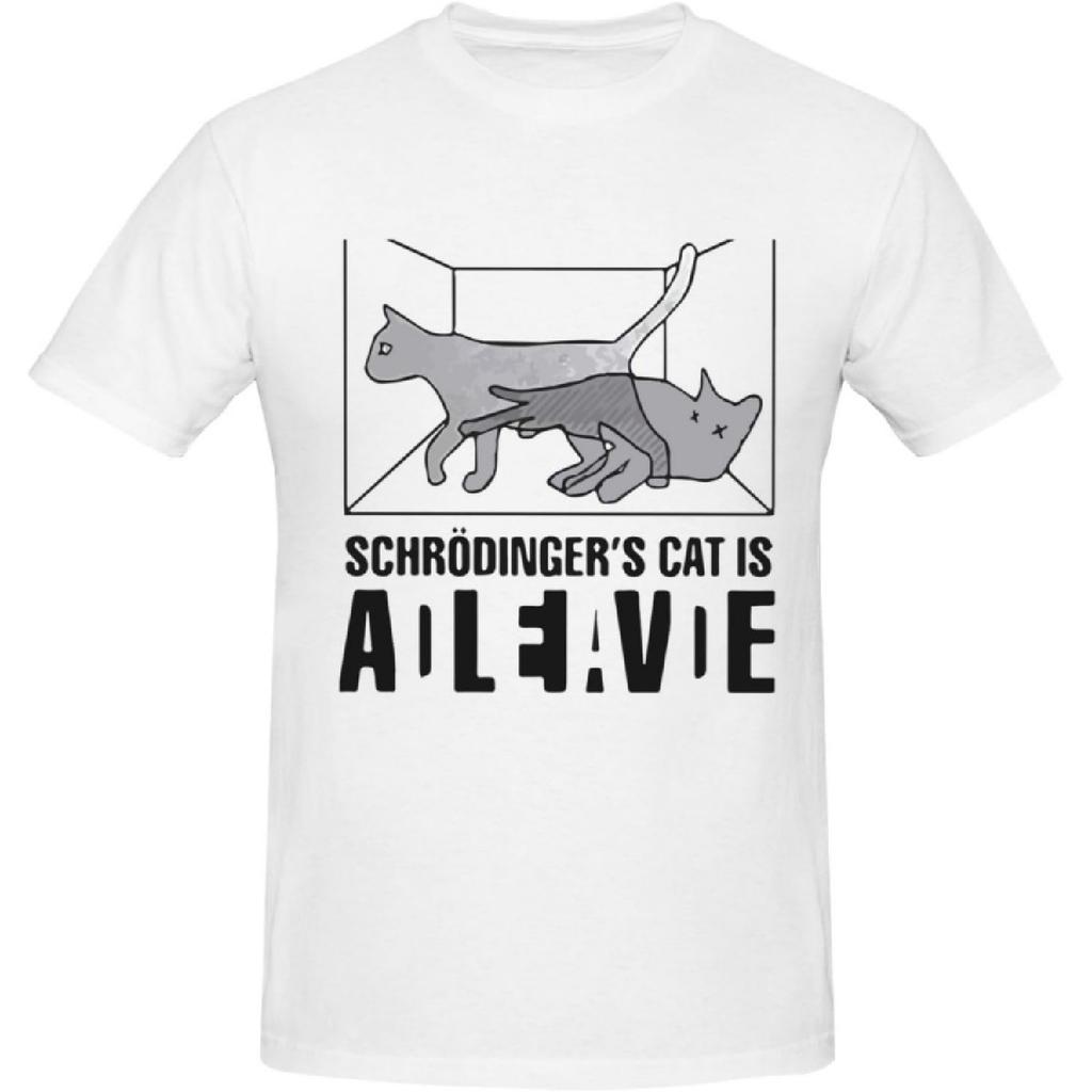xhaxhi Men's t-Shirt Schrödinger's cat Short Sleeve T-Shirt for Men Workout Shirts Running Shirts