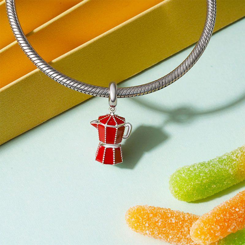 925 Silver Beer Milk Coffee Charms Beads DIY Jewelry For Women Handmade Bracelet Accessories