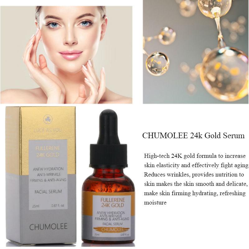 2 шт. 24-каратного золота сыворотка для лица с гиалуроновой кислотой, увлажняющая, укрепляющая, питающая, против старения, эссенция против морщин