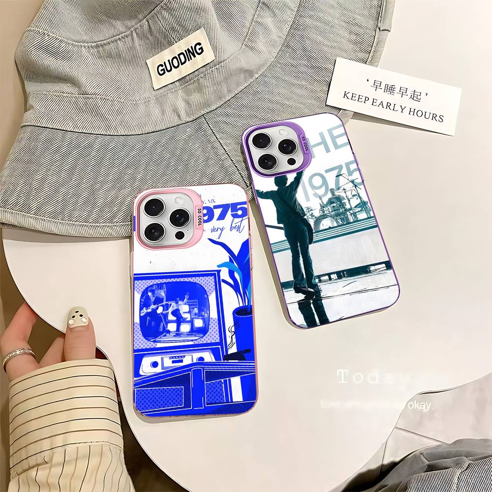 Рок-группа The 1975 Для iPhone 15 14 13 Plus 17 16 12 11 Pro Max Матовый Цветной Серебристый Роскошный Чехол для Телефона