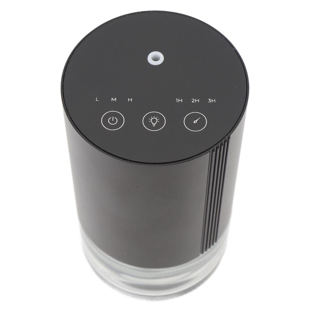 Essential Oil Diffuser with Night Light Black 100ml Timing Touch Control Waterless Cordless
