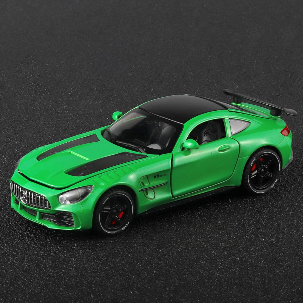 1/32 Mercedes Benz AMG GTR Alloy Sports Car Diecast Metal Model Sound & Light Toy Car Central Control Ornaments Display Kid Gift