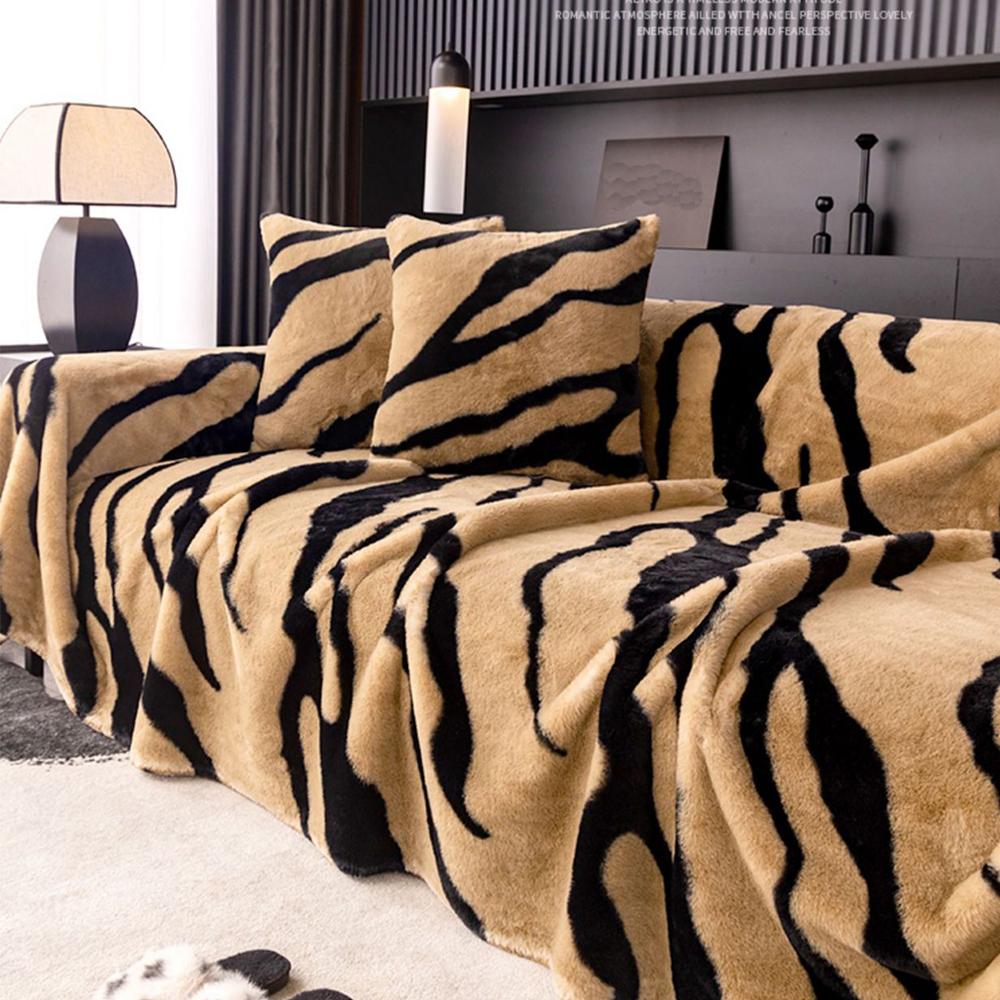 Luxury Leopard Sofa Cover Furry Blanket Plush Universal Couch Towel Sofa Cover Home Decor Blankets For Living Room Bedroom