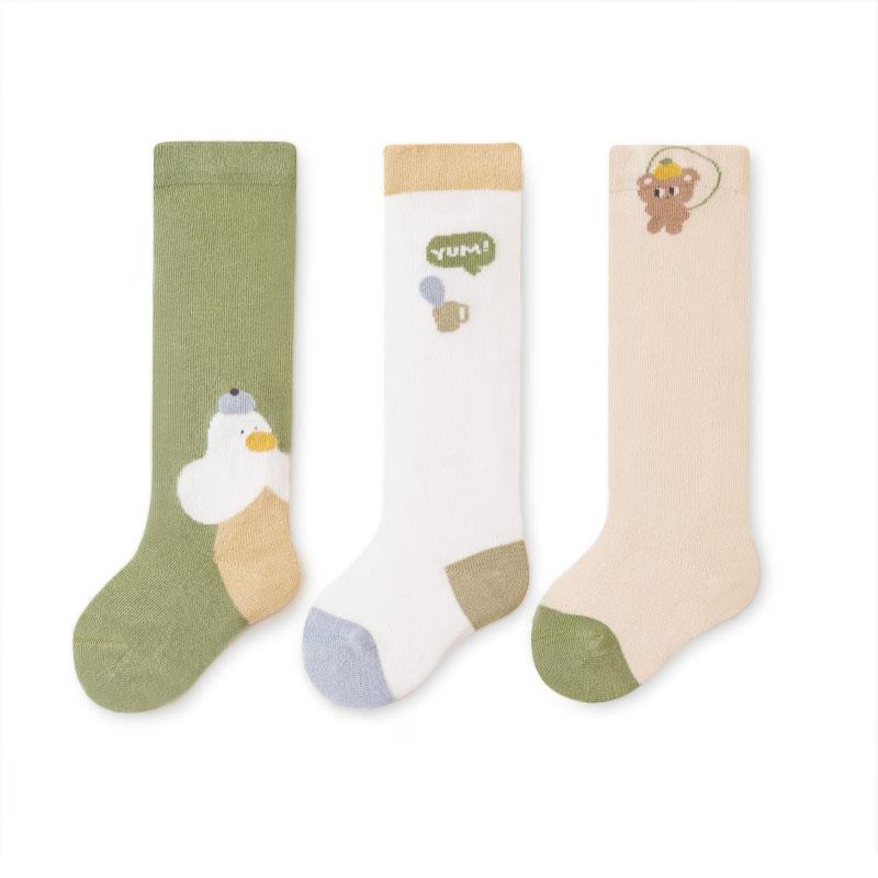 3 пары/лот детские гольфы, хлопковые милые длинные носки с героями мультфильмов для маленьких девочек и мальчиков, высокие гольфы для новорожденных, От 0 до 3 лет