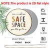 2D Flat, 1pc French-Inspired "Safe Space" Bilingual English/French Aluminum Wall Plaque - 7.87-Inch Round Vintage Sign for Home, Office, Cafe