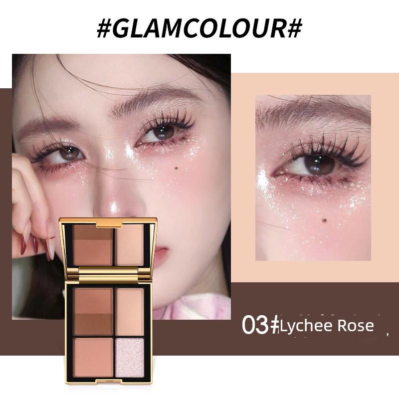 Magic Color Card Five-Color Eyeshadow Palette Pearlescent Matte Fine Shimmer Daily Earth Tones Highlighting and Contouring All-In-One