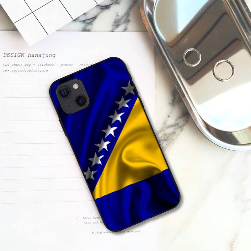 Чехол для телефона с флагом Боснии для iPhone 11 12 Mini 13 Pro XS Max X 8 7 6s Plus 5 SE XR