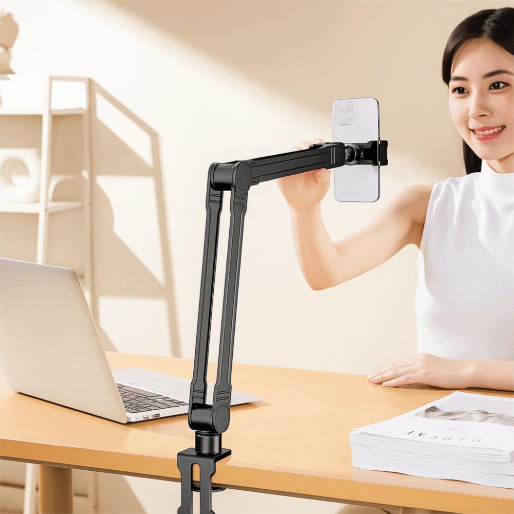 Adjustable 360 Degree Rotatable Stand Long Arm Tablet Stand Practical Desktop Tablet Stand  Bedside