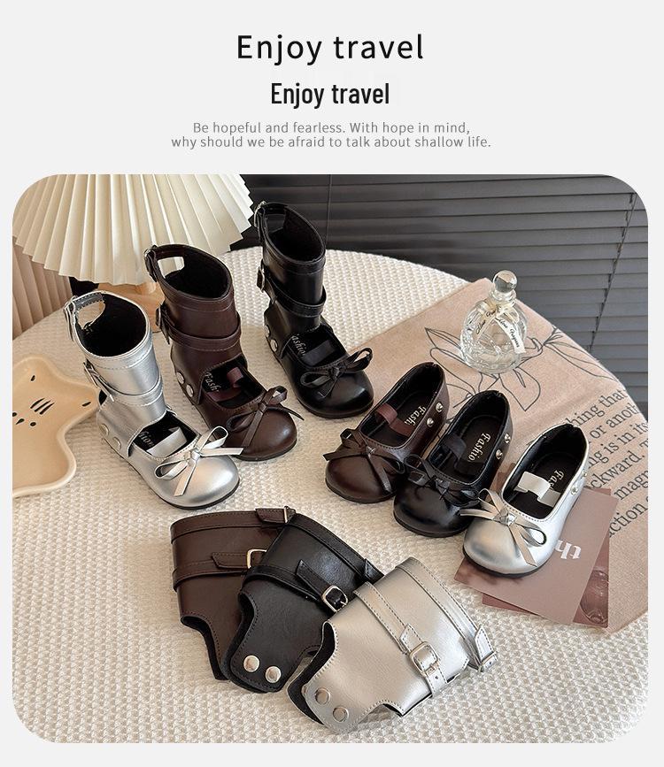 Водонепроницаемая кожаная обувь для девочек на весну/осень - Модная детская обувь на мягкой подошве