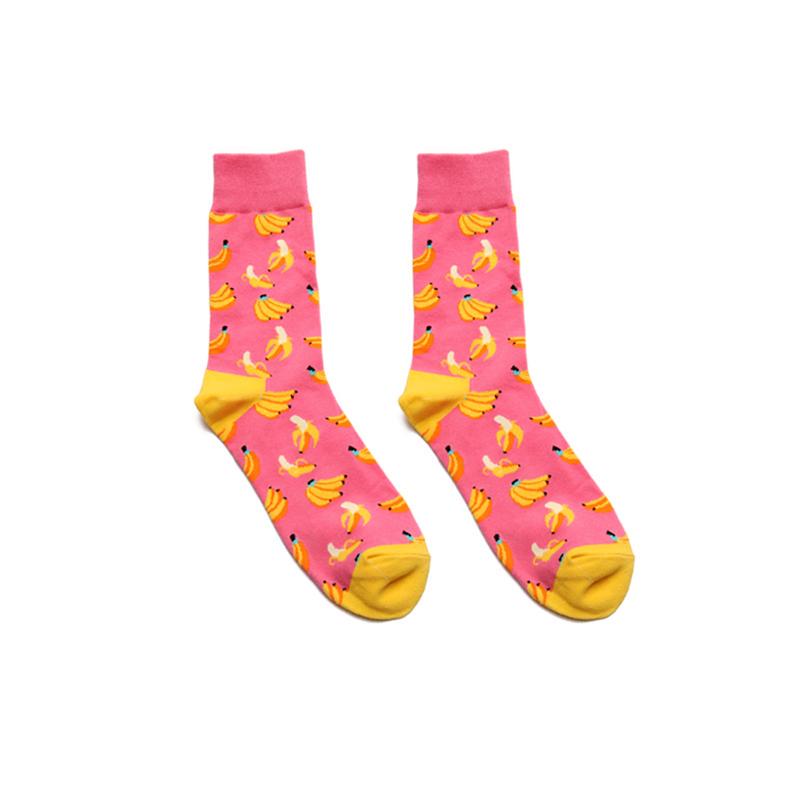 Men Socks Cartoon Lemon Cherry Pineapple Avocado Fruits Colorful Harajuku Male Hip Hop Cotton Socks