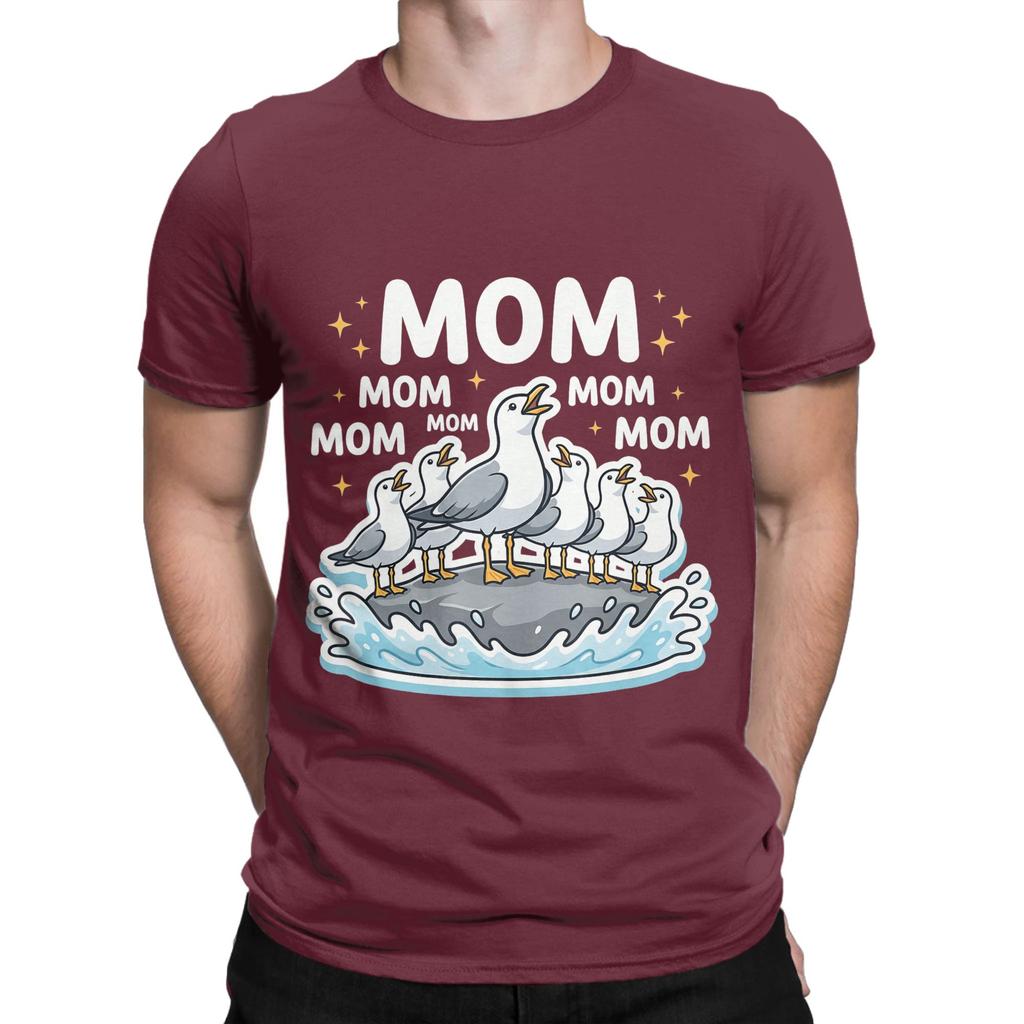 Unisexs Mom Seagull Funny Mama Seagulls Mothers Day T Shirt Pure Cotton Tops Sleeve Round Collar Tees New Arrival TShirts
