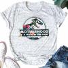 Mama Mom Motherhood Dinosaur Blouse Casual Short Sleeve Tee Top Unisex T-shirt