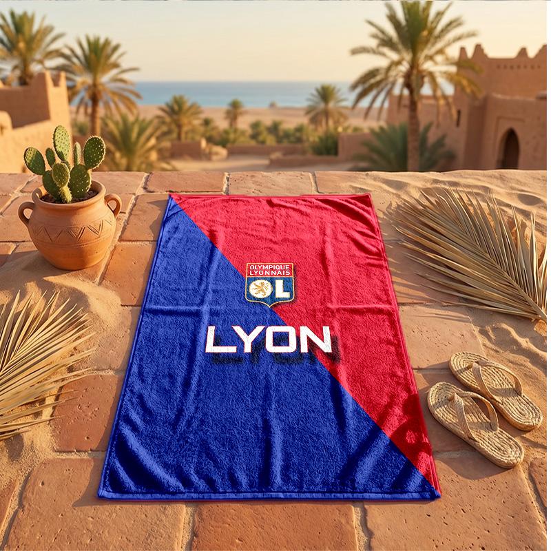 Lyon FC Print Microfiber Beach Towel Quick Dry Absorbent Large Towel For Beach Swimming Travel
