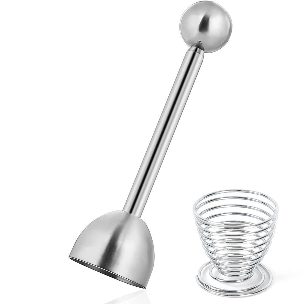 LMETJMA Egg Topper Cracker Stainless Steel Soft Hard Boiled Egg Cutter Opener Egg Cracker for Hard Boiled Eggs Specialty Tools 2