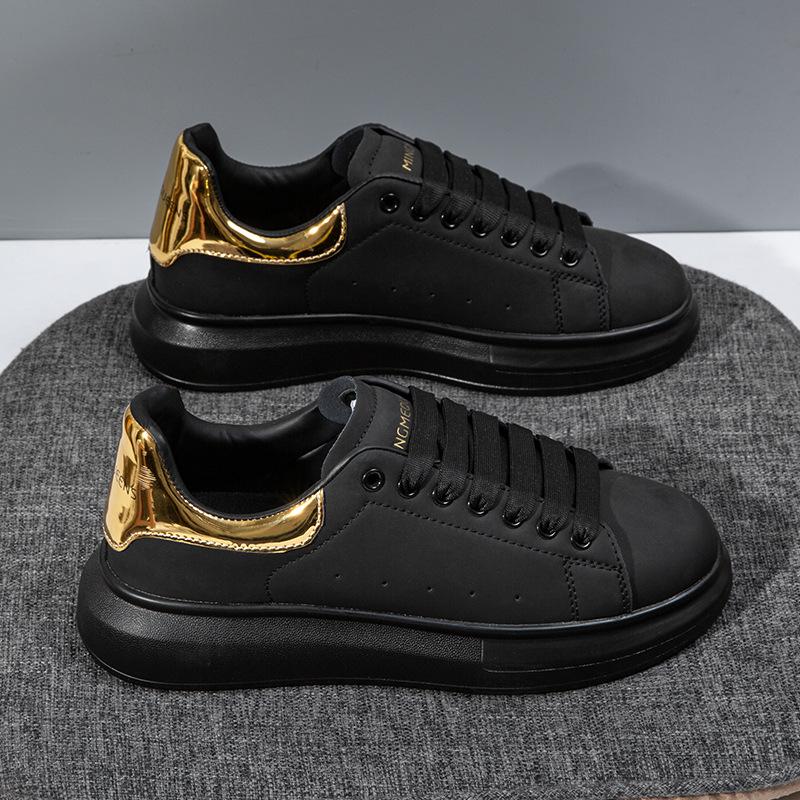 McQueen белые туфли мужские и женские парные 2025 осень новый толстая подошва увеличивающие рост повседневные туфли интернет-знаменитость супер горячие кроссовки папы тренд