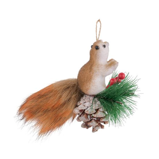Искусственная белка Рождественское подвесное украшение Праздничный кулон Домашний настенный декор Украшение для рождественской елки