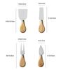 New 4PCS Wooden Handle Cheese Knives Sets High Quality Cheese Tool Set Cheese Cutting Knife Slicer