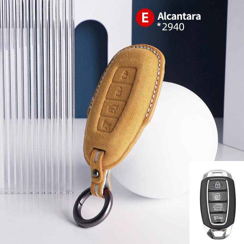 Чехол для автомобильного ключа для Hyundai I30 Tucson Kona Encino Solaris Azera Grandeur Ig Accent Santa Fe Palisade Замшевый Чехол Оболочка Брелок
