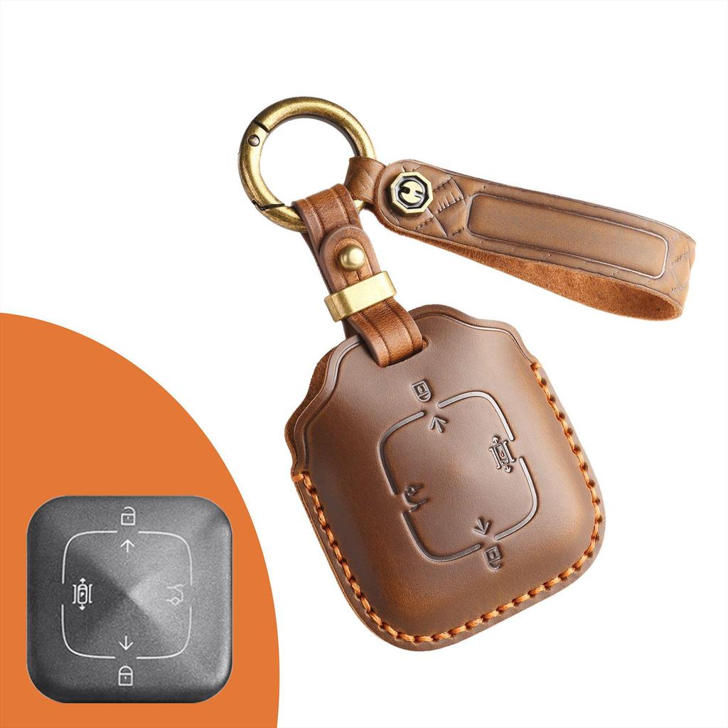 Чехол для ключа из натуральной кожи в ретро-стиле для Zeekr 001/007