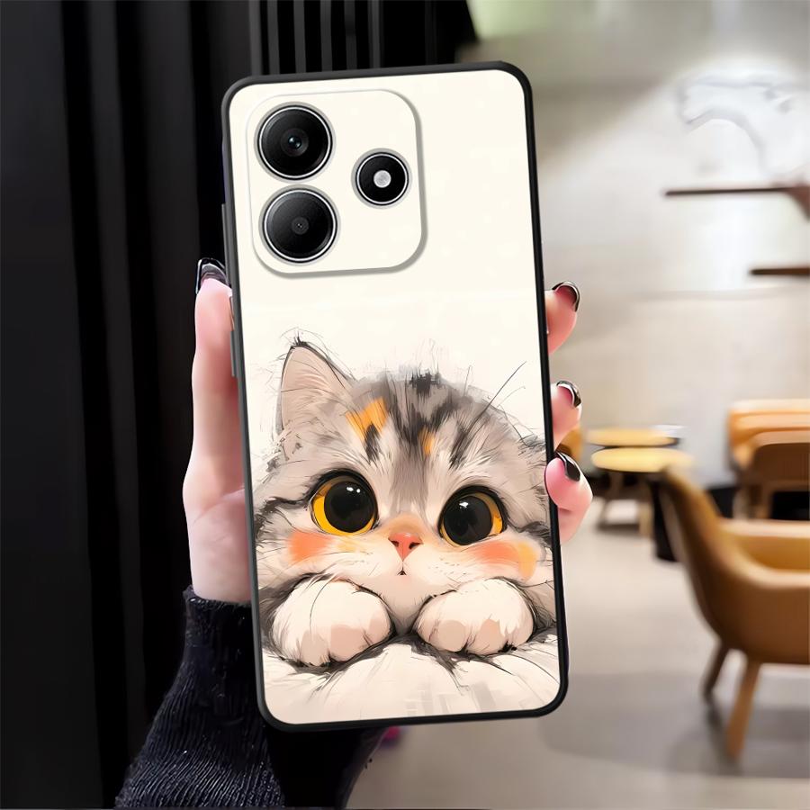 Чехол для телефона для Xiaomi Redmi Note 14 10 12C 13C 14C A3 13 Pro Plus A1 12 11 9 8 7 K80 A4 A5 A2 K40 A1 Мультяшный кот