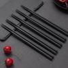1 Pairs Alloy Chinese Chopsticks Food Japanese Sushi Sticks Reusable Non Slip Dishwasher Safe Bamboo Shape Food Grade Chopsticks