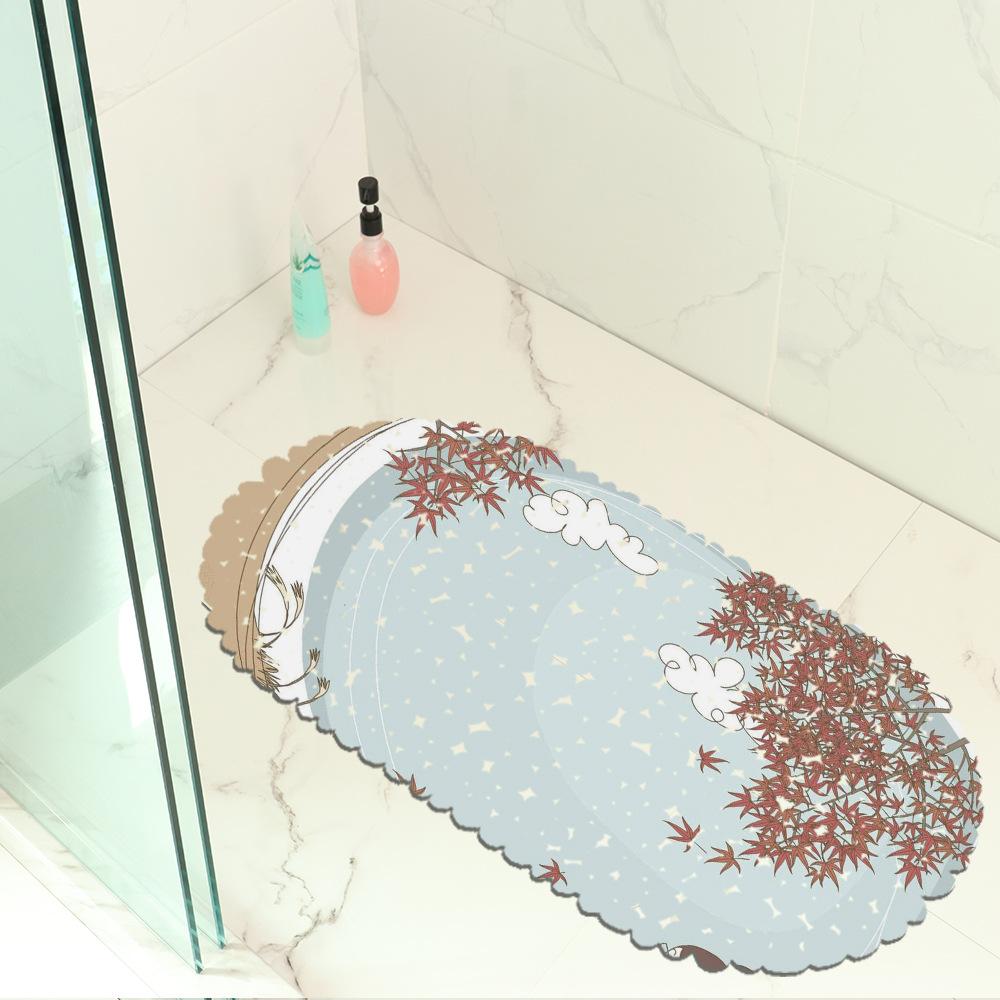 Красивые Иллюстрации Коврик для Балкона Ванной Комнаты Гидрофобный Нескользящий Дверной Коврик Бассейн Общественные Места Нескользящий Напольный Коврик