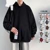 Spring Hooded Long Sleeve Hoodie Men Loose Ins Brand Casual Crewneck Pullover Base Shirt Solid Color Boys Shirt