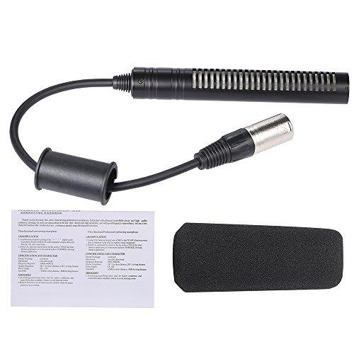 Stereo Condenser Unidirectional Microphone for Sony and Panosonic Camcorders with XLR Interface for Recording Interviews and Photography