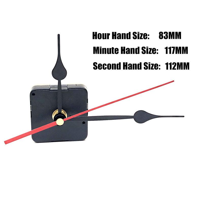 Quiet Silent Retro Quartz Clock Movement Black Hands Mechanism Parts DIY