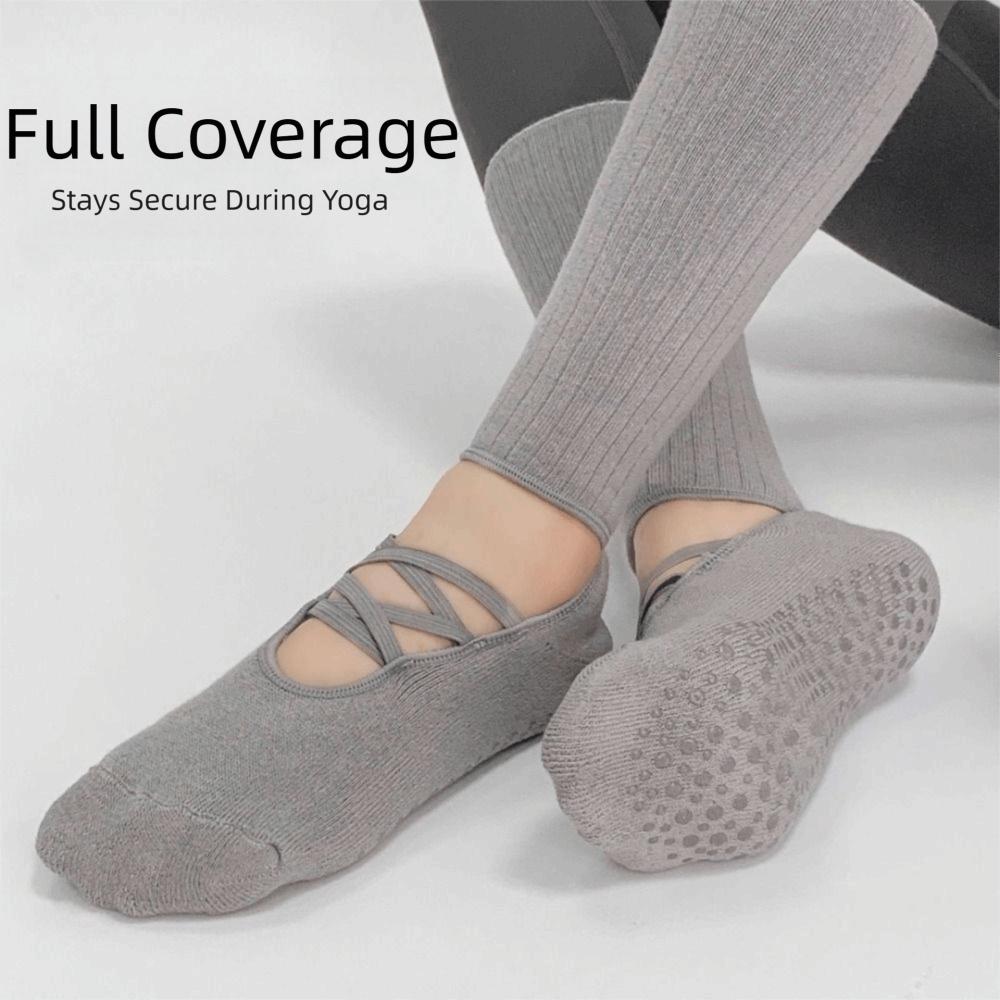Breathable Fabric Grip Pilates Socks Mid Tube Length Harajuku Street Socks  Casual Wear