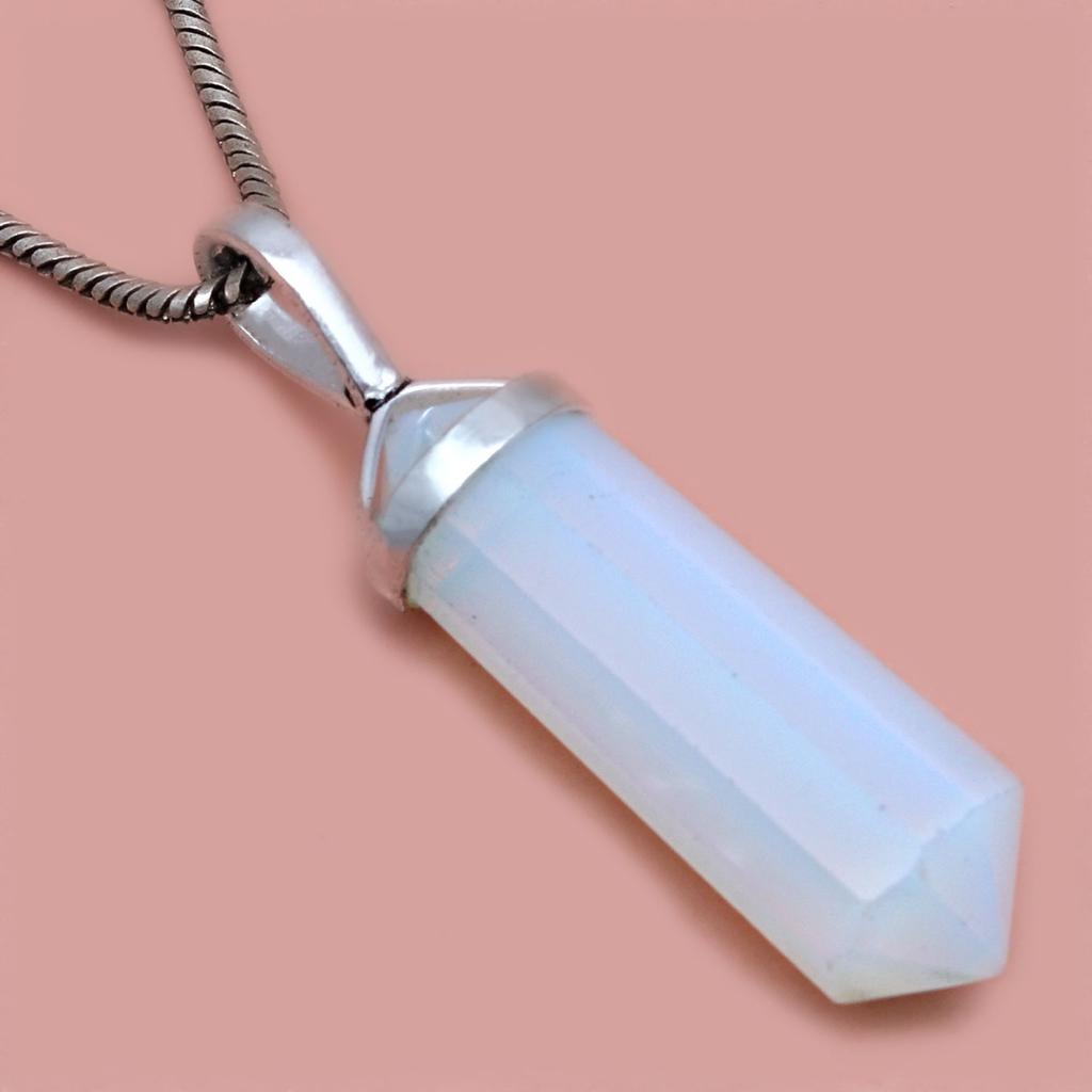 Подвеска из серебра унисекс с драгоценным камнем Milkey Fire Opal ручной работы для женщин 1,5