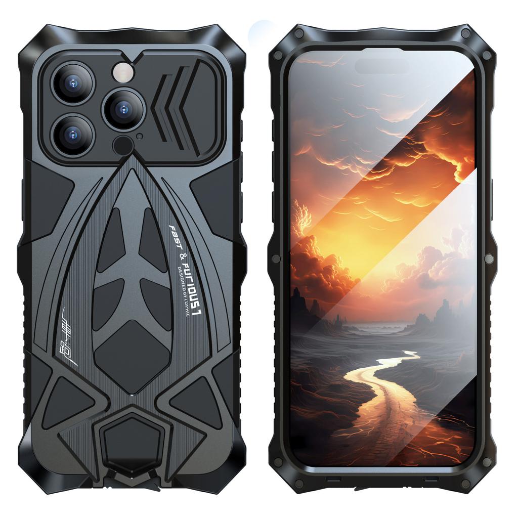 Luxury Armor Metal Phone Case for Iphone 15 Pro Max 14 13 Military Heavy Duty Full Cover Shockproof Funda with Protector Cover