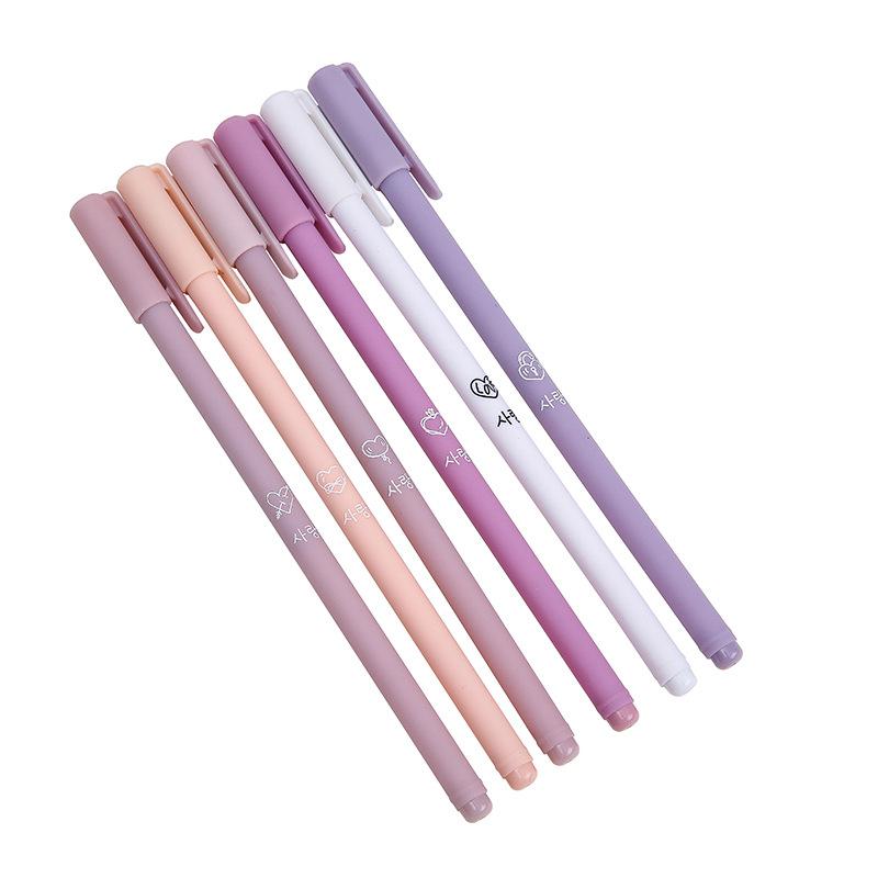 6Pcs/Set Creative Cute Morandi Simple Gel Pen Quick Drying Neutral Pen School Office Supplies Students Stationery